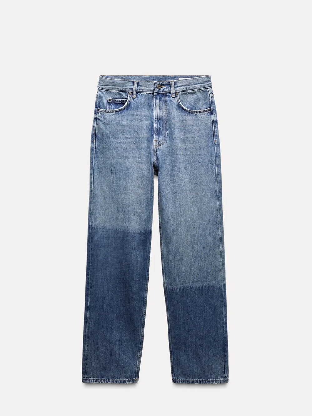 Zara patchwork straight jeans